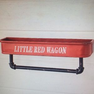 Wall Decor | Rustic Farmhouse Metal Red Wagon Wall Shelf Rack | Poshmark
